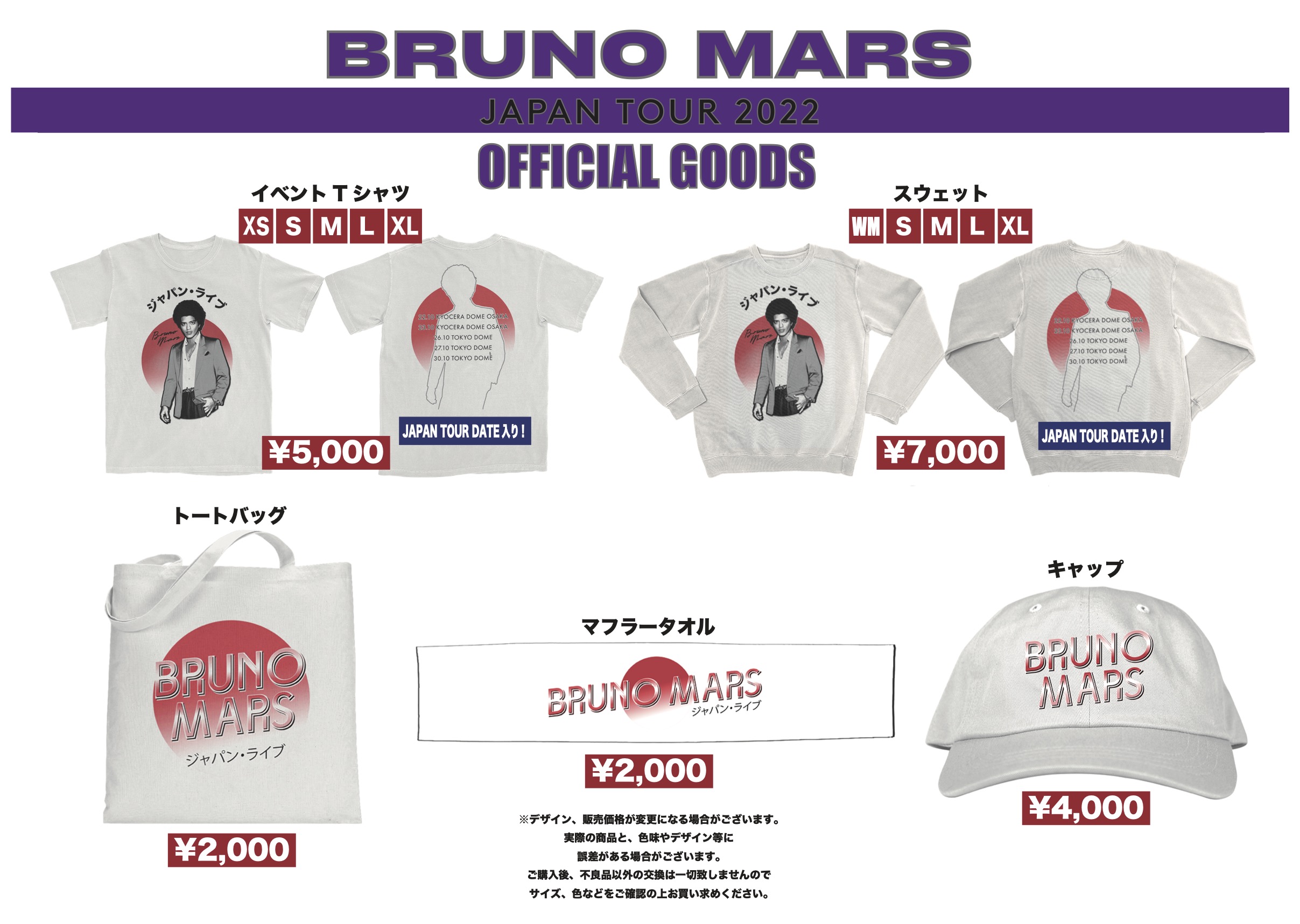 Bruno Mars Japan Tour 2022 VIP S席グッズ