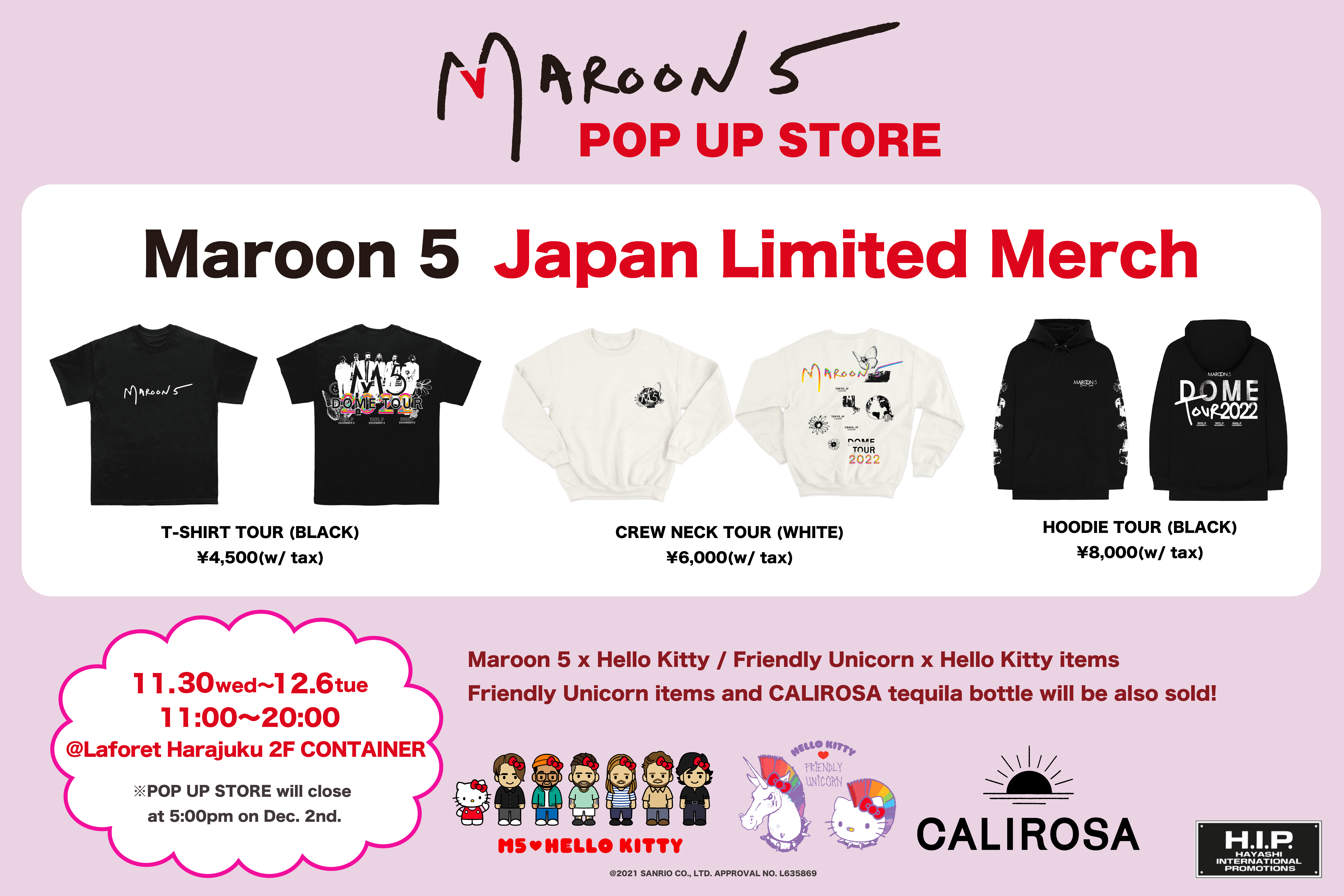 非売品 Maroon5 2022 ワールドツアー VIPグッズ