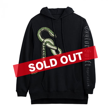 BLACK HOODIE w/ GREEN SNAKE DESIGN